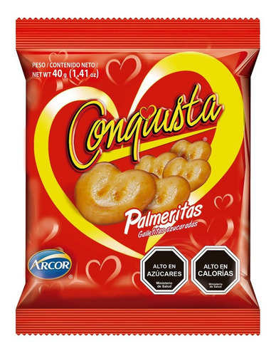 Galletas Conquista Arcor 40gr Palmeritas(10 Unidades)-super