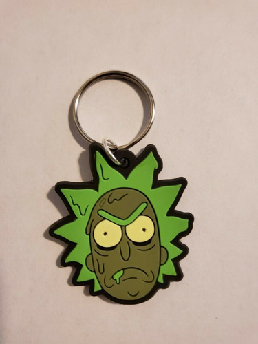 Llavero De Goma Rick And Morty Pickle Rick Toxic Head 4cm