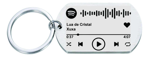 Chaveiro Aço Inox Dog Tag Personalizado (spotify Code)