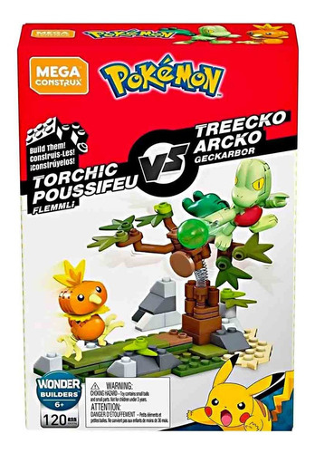 Pokémon Mega Construx Torchic contra Treeko 120 piezas de Mattel