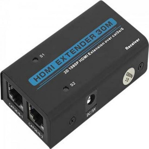 Extensor De Hdmi 1080p 3d Com Lan Rj45 30m Cb0332 Preto