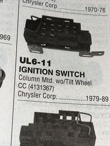 Switch Encendido Caña Dodge D100 D150 D200 D300 D350 1986-87