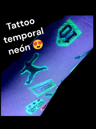 Tatuajes Temporales Personalizados En Neón A4 !!!