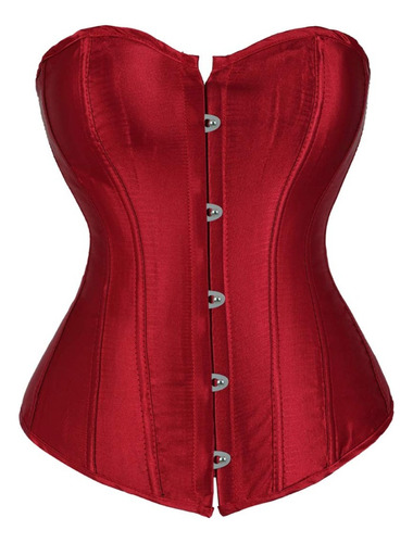 Corset Victoriano Grande Con Varilla Liso Rojo