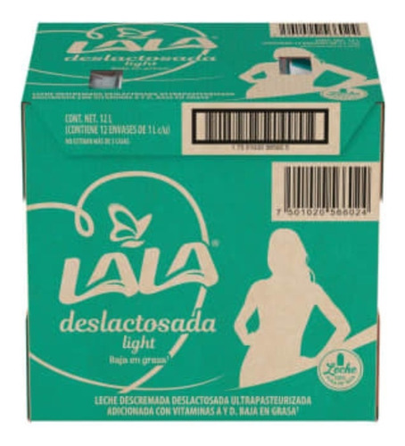 Leche Lala Deslactosada Light 12 Pzas 1 L C/u