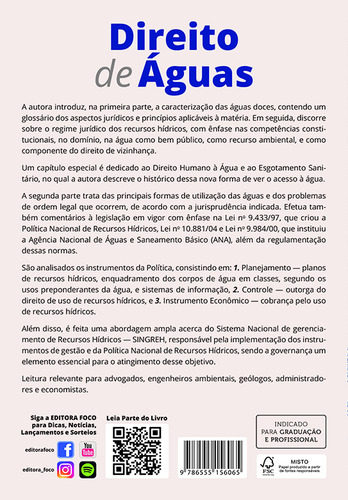 Direito de Águas - Disciplina Jurídica das Águas Doces - 5ª Ed - 2023, de Granziera, Maria Luiza Machado. Editorial EDITORA FOCO, capa mole em português, 2022