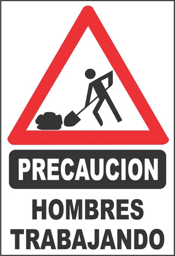 Cartel Hombres Trabajando Plástico Corrugado 50x70 Cm Oferta