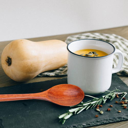 Cucharas De Madera, 6 Cucharas De Sopa De Madera Para Comer