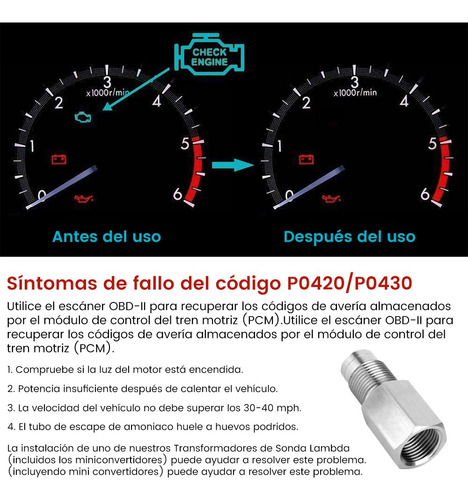 2mini Catalizador Sensor De Oxigeno Apaga Codigo P0420 P0430