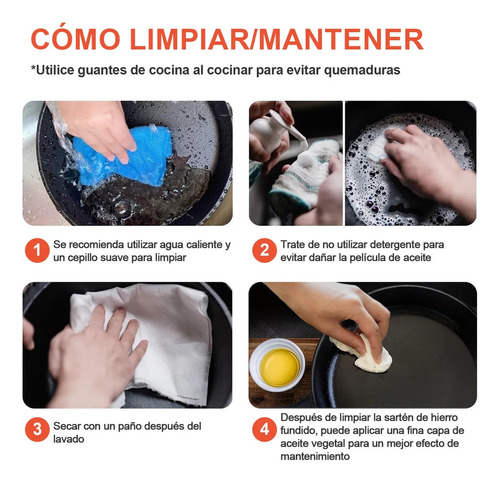26cm Olla Y Sartén Combinados De Hierro Fundido