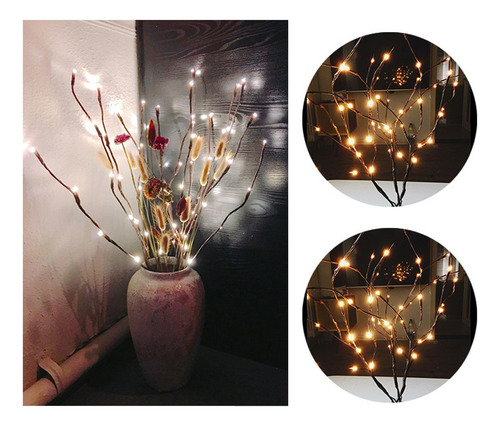Lámpara Led En Forma De Rama Con Forma De S, Diseño Floral,
