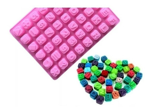 Molde Silicon Letras Números Signos Repostería Cocina Hogar Color Colores