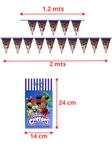 Pack Cotillón Smiling Critters Poppy Playtime 12 Personas