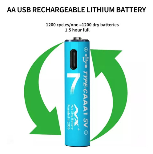 Batería Recargable Rápida Te 4 Aaa Usb C 1200mwh 1.5v