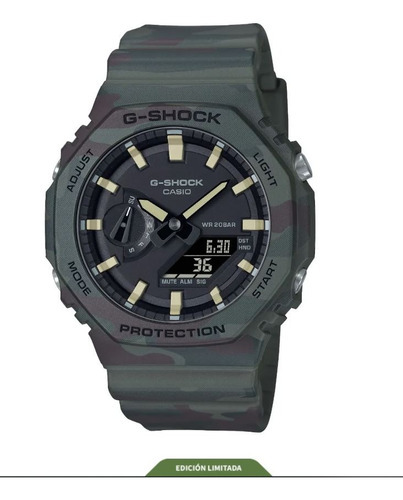 Reloj Casio G-shock Gae-2100we Para Caballero Color de la correa Verde Color del bisel Verde