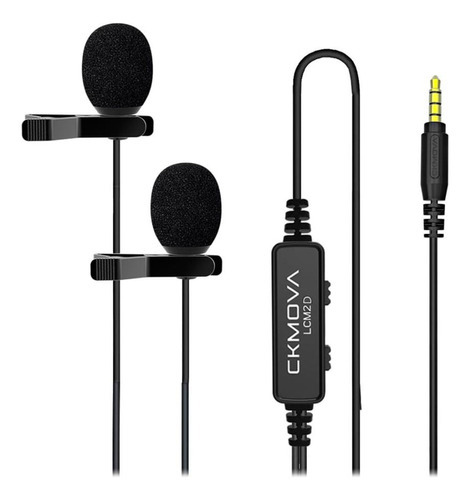 Micrófono Comva LCM2d con condensador de doble solapa de 3,5 mm