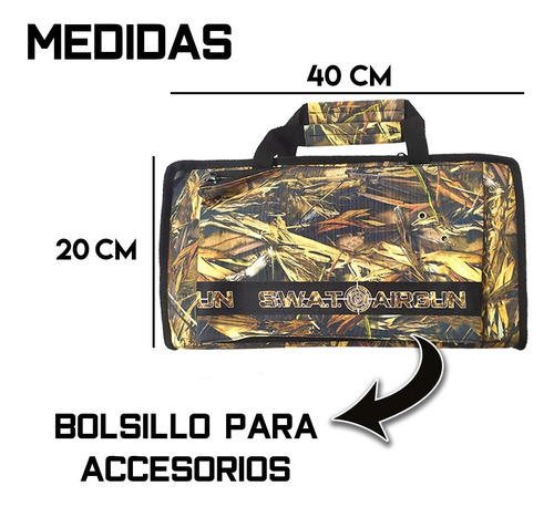 Imagen 3 de 10 de Funda Pistola 40 Cm Estuche Acolchado Premium Swat Airguns