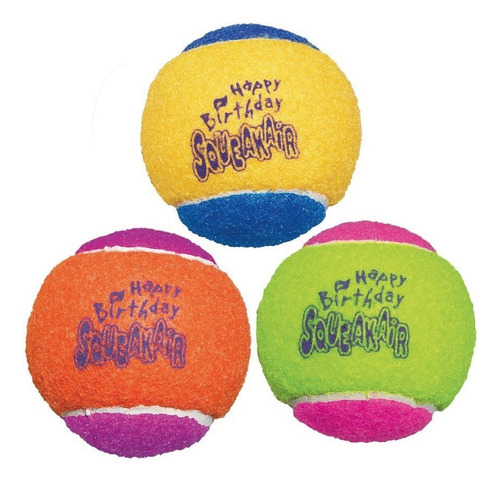 Kong Ball Air - Set 3 Pelotas Birthday - Perro - Con Sonido