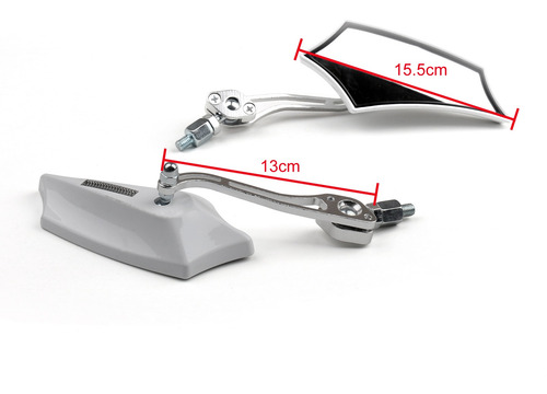 Espejos Retrovisores Blancos Para Moto Chopper Cruiser Stree
