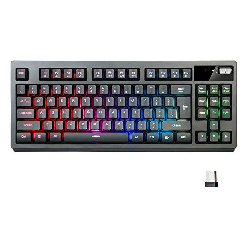 Teclado Inalambrico Para Juegos Rgb Recargable Color Negro