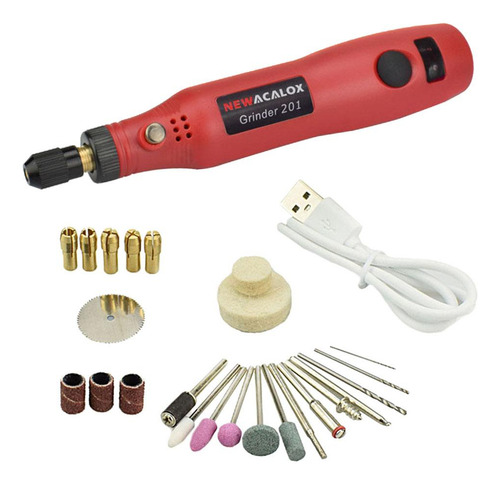 Mini Taladro Eléctrico Inalámbrico Conjunto De Rojo