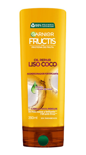 Acondicionador Fructis Garnier Oil Repair Liso Coco X 350 Ml