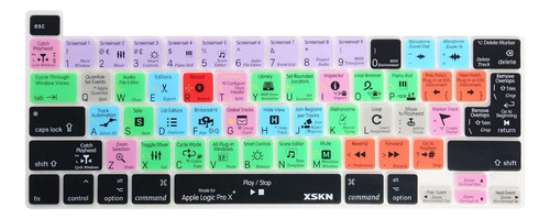 Xskn Logic Pro X 10 Funda De Teclado Con Atajos De Silicona 