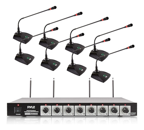 Sistema Inalámbrico 8 Canales - Micrófonos Vhf Xlr Portátile