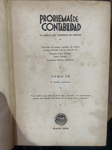 Problemas De Contabilidad Tomo Ix Tapa Dura (Usado)