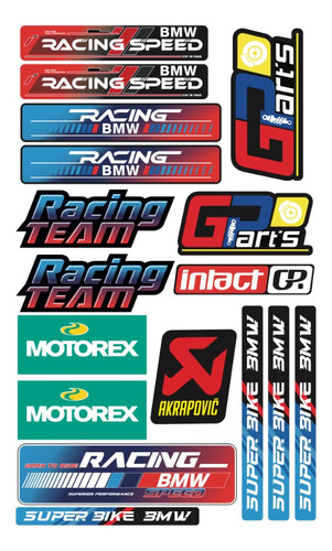 Bmw Racing Sport Kit De Stickers Con Resina Planilla Rb02