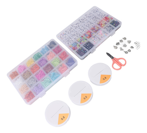 Juego De Abalorios Con Letras Para Pulseras, 24 Colores, Cue