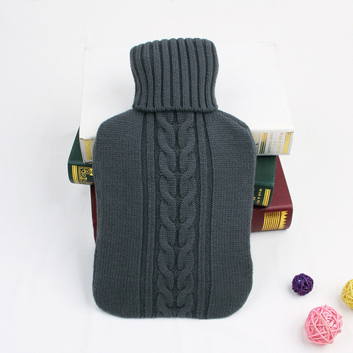 Funda De Punto Gris Para Botella De Agua Caliente, 2 Litros,