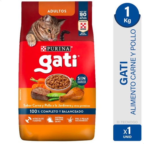 Alimento Para Gato Adulto Gati Carne Y Pollo 1kg - 01mercado