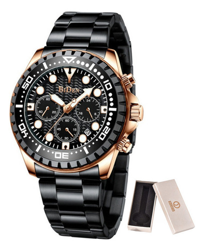 Reloj De Acero Inoxidable Con Cronógrafo De Moda Biden 0239