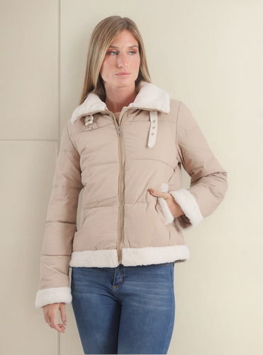 Campera Puffer Con Corderito Wolves Cl 78302