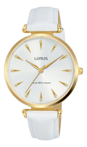 Reloj Lorus Rg240px8 Mujer Dorado Piel Acero Inoxidable 30m.