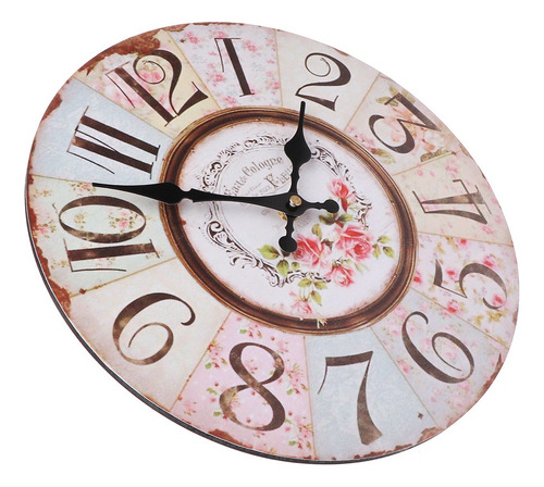 Reloj De Pared Estilo Vintage Francés De 12 Pulgadas Shabby
