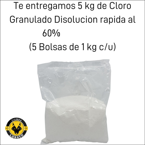 Imagen 3 de 10 de Cloro Granulado Polvo Instantáneo 60% X 5kg Envio Gratis