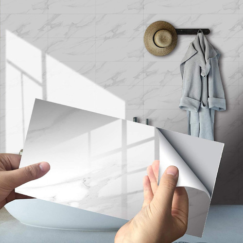 Kit 6 Placas Adesivas Mármore Parede 3d Porcelanato Lavável
