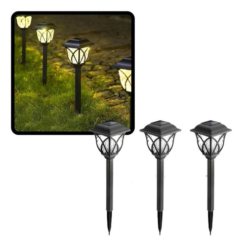 Kit 4 Luminária Energia Solar Jardim Prova Dágua Espeto Luz
