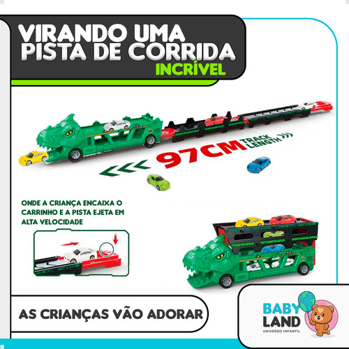 Caminhão Cegonha Carreta Dinossauros Com Pista E Carrinhos
