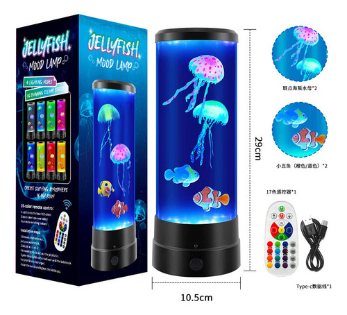 Lampara Medusas Luces Nocturna Luz De Noche Led Multicolor