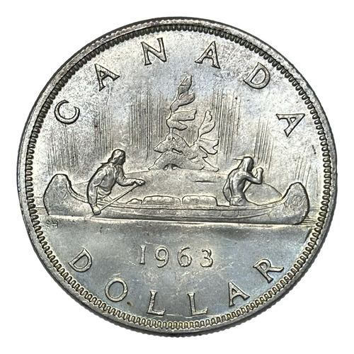 Moneda Canada 1 Dollar Año 1963 23 Grs. Plata 800 Km#54