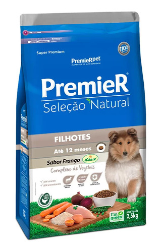 Ração Premier Seleção Natural Cães Filhotes  2,5kg