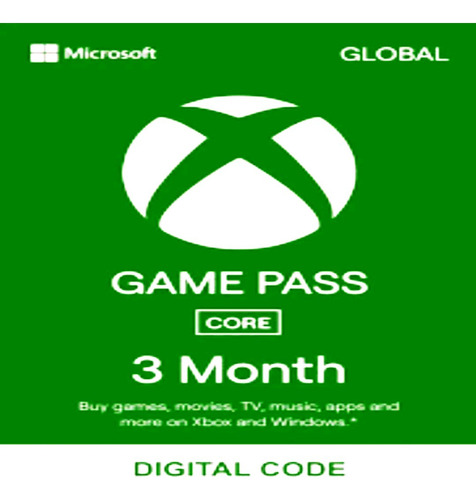 Xbox Game Pass Core 3 Meses