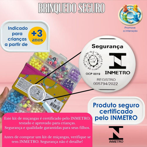 Kit Infantil Diy Fazer Bijuterias Criativas Com Miçangas