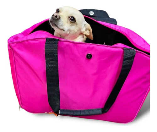 Cargador Fucsia Tipo Cartera Para Mascotas Gatos Y Perros 