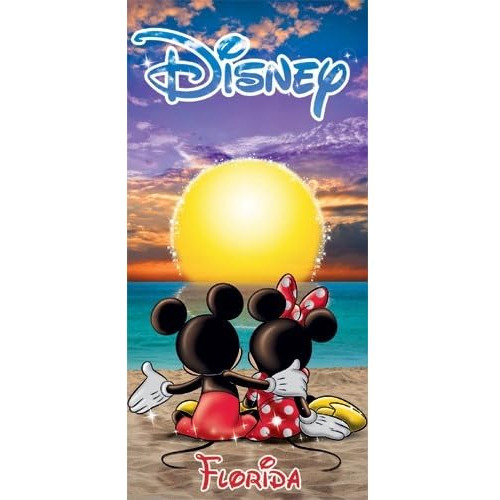 Toalla De Playa Mickey Mouse Minnie Sunset Florida 28x5...