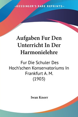 Libro Aufgaben Fur Den Unterricht In Der Harmonielehre: F...