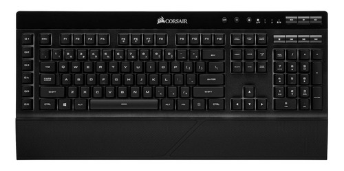 Imagen 5 de 5 de Teclado gamer bluetooth Corsair K57 QWERTY Rubber Dome inglés US color negro con luz RGB